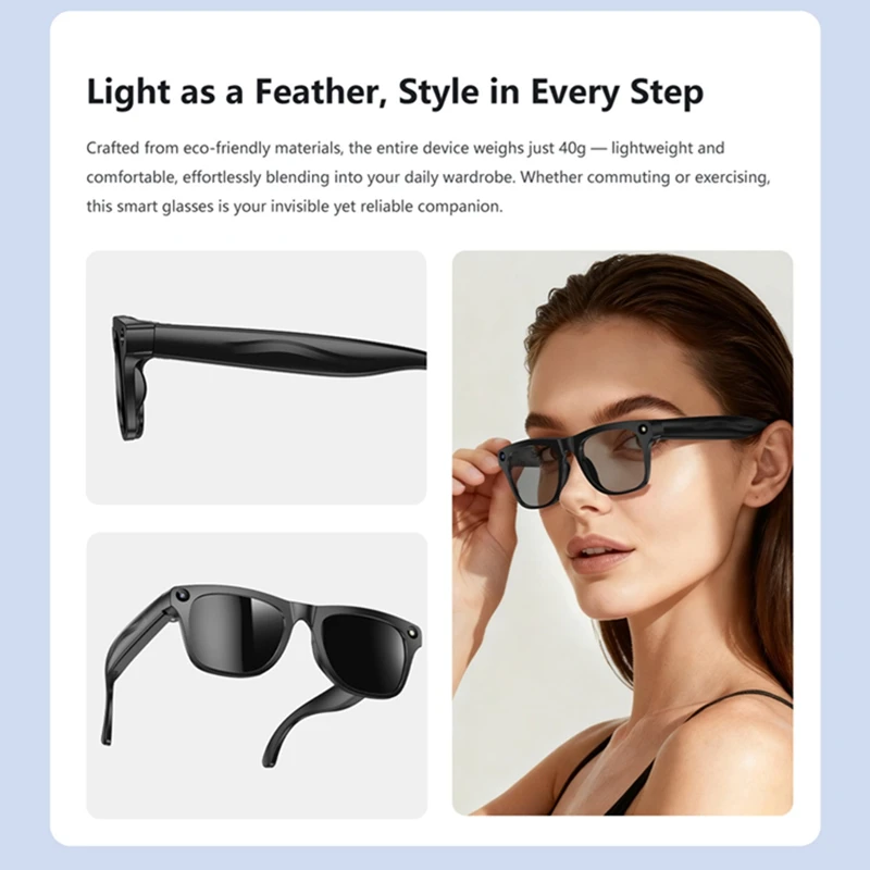 Lenovo AI Smart Glasses Translation 8MP HD Camera 4K Shooting Image Conversation Recording Listening To Music Smart Glasses 2026
