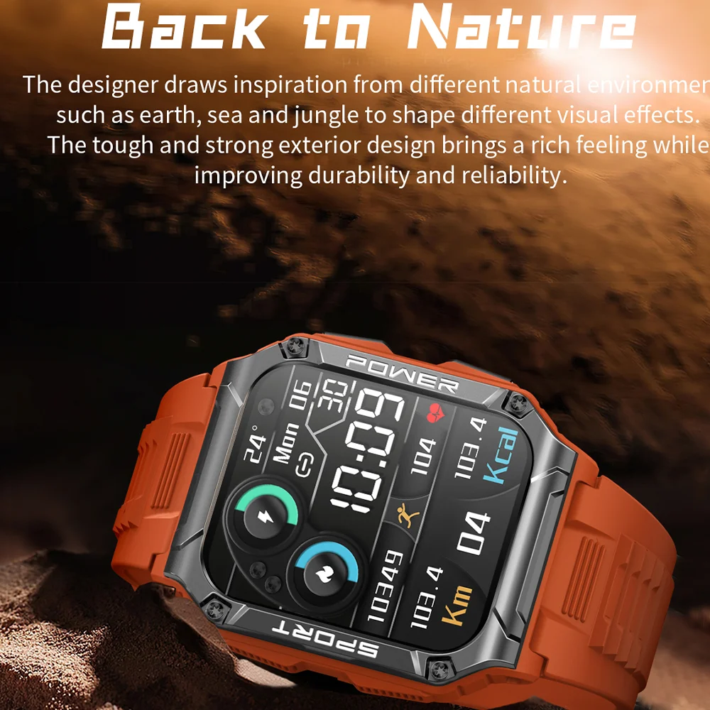 BYSL S20 Smartwatch Men 1.69 Inch HD Screen Bluetooth Call Sport Fitness  5ATM Waterproof Tracker Sleep Monitor Smart Watch