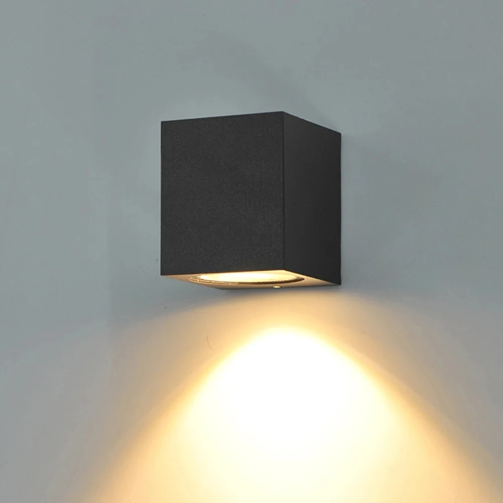 Waterproof Indoor/Outdoor LED Up-Down Wall Lamp - 5W/10W Surface Mounted Cube Light