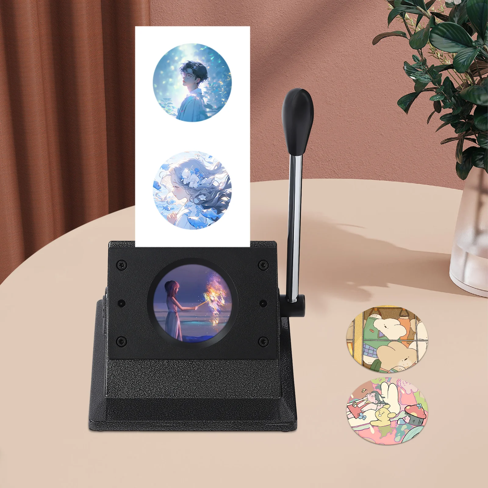 Manual Round Punch Die Cutter Graphic 58mm Badge/Button Maker Card Cutting Machine 1Pc New