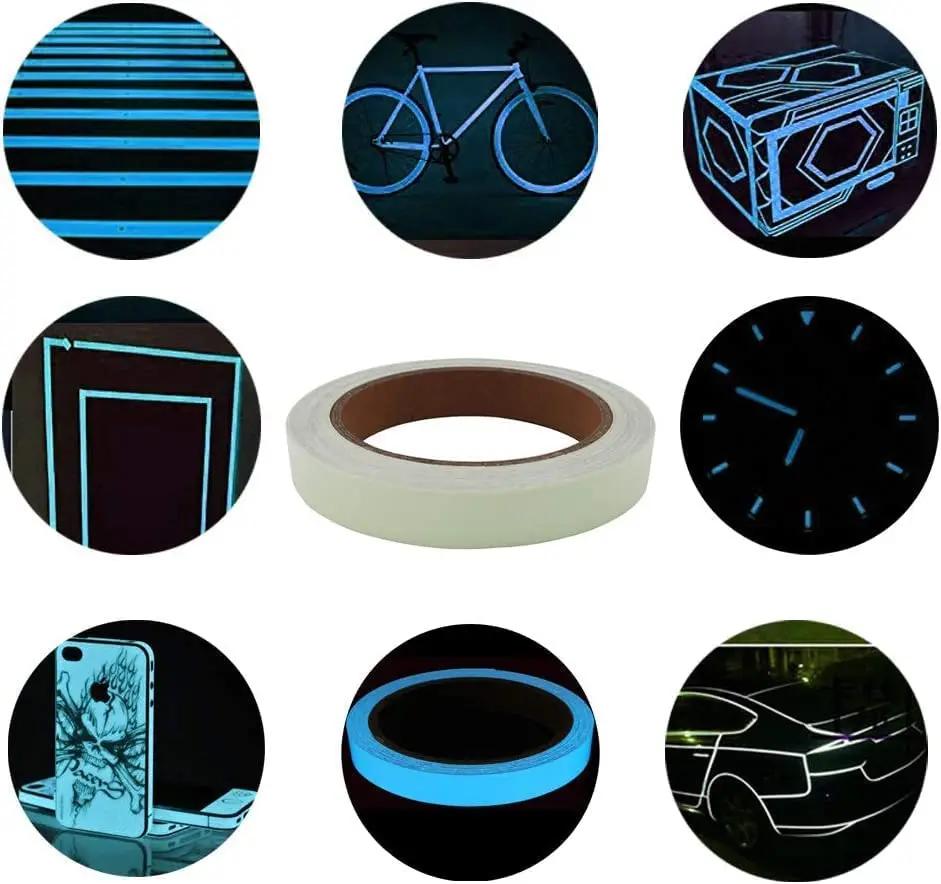 1cm/1.5cm/2cm/2.5cm/3cm/5cm*5m Glow in Dark Tapes Adhesive Safety Stickers Waterproof Photoluminescent Film Step Stairs
