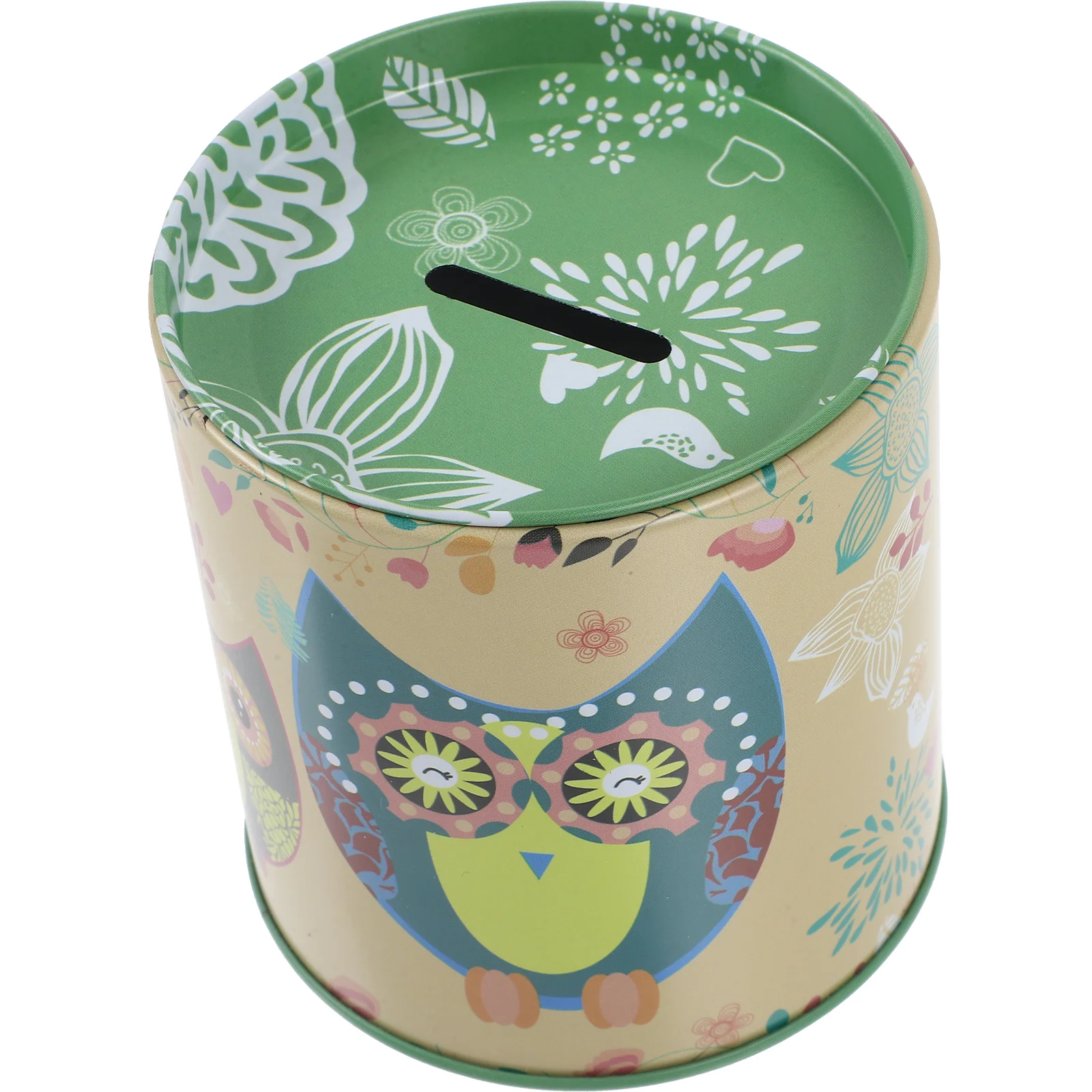 

Tinplate Owl Piggy Bank Cartoon Coin Bank Money Saving Bank Tinplate Coin Jar Metal Coins Storage Bin Owl Pattern Coin