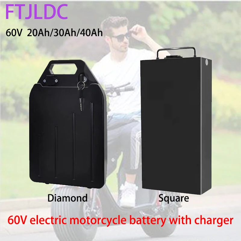 Batteria Al Litio Impermeabile Originale 60V 20Ah 30Ah 40Ah 18650 Cell Pack Per Moto Elettrica 300W-1800W Citycoco Scooter