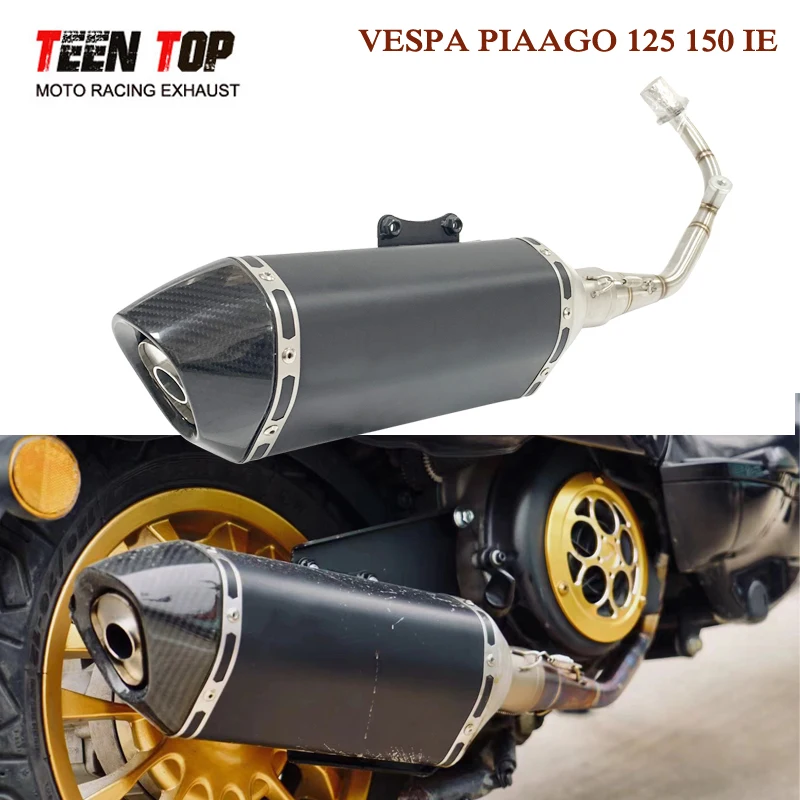 Sistema Di Scarico Moto Completo Per Vespa Sprint 125/150 4T 3V Primavera 125Ie 150Ie 3V Gomito Moto Per Piaggo Liberty 125Cc