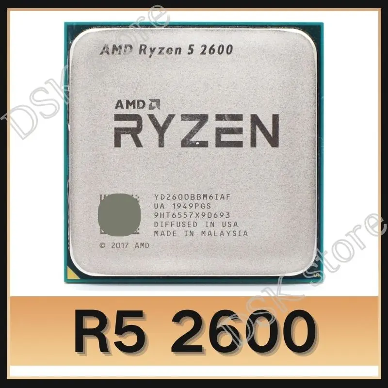 AMD Ryzen 5 2600 R5 2600 3.4 GHz Six Core Twelve Core 65W CPU Processor YD2600BBM6IAF Socket AM4