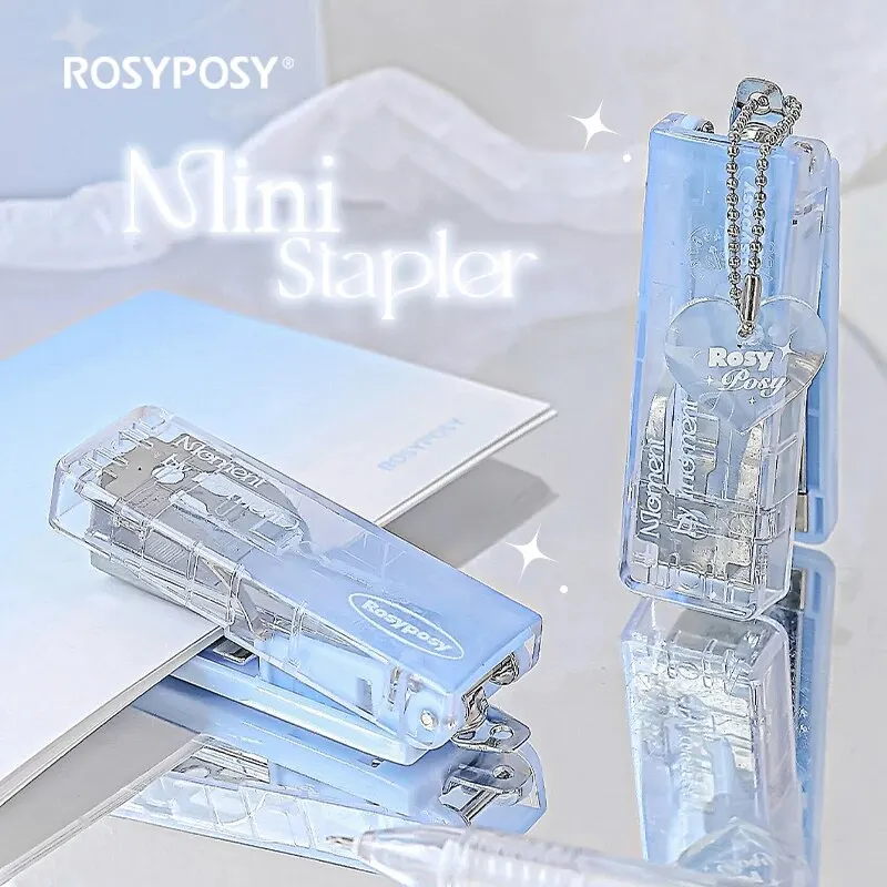 Clear INS Stapler Portable Mini High Value Gradient for Students Office Supplies Korean Bookbinding Tool 2Style push stapler mini stapler set hand stapler metal stapler