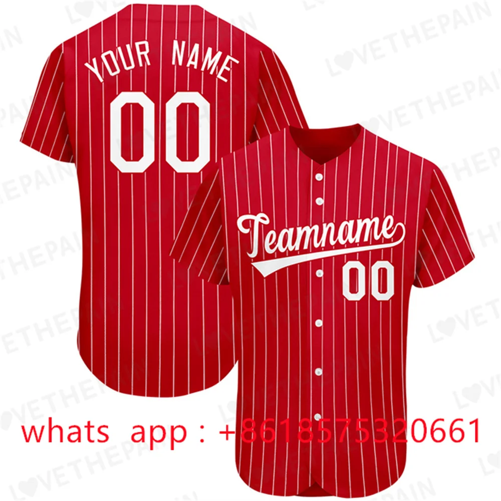 Baseball Jersey Personalized Name Number printing Printed Stripe Hip Hop Streetwear Male Women