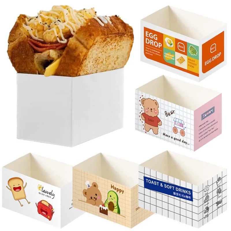 50pcs Disposable Food Packaging Boxes, Paper Sandwich, Toast, Burger, Cake Takeaway Con... - SKU DFPB2235 - UGI Packaging