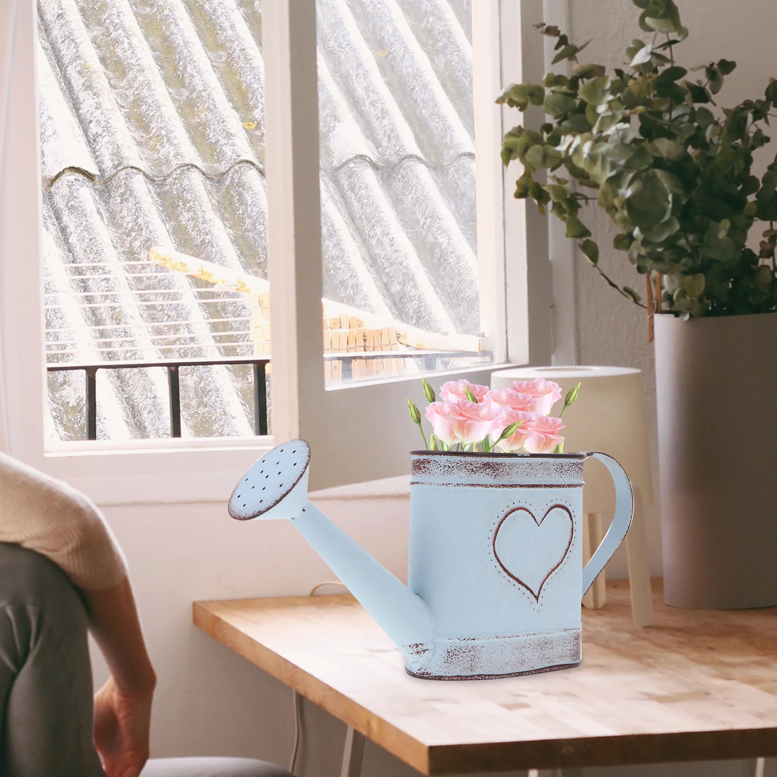 

Succulent Planters Kettle Flower Pot Vintage Vase Watering Gardening Can Basin for Plants Photo Iron Model Child