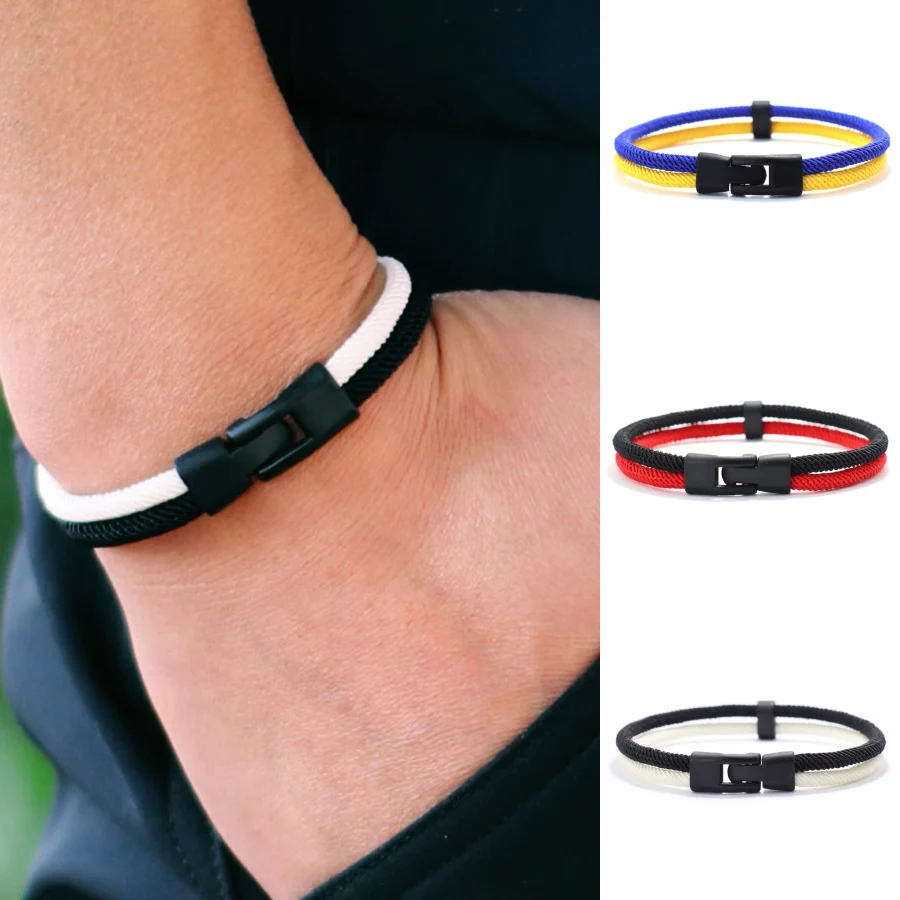 Neues Design Stoffarmband für Männer Klasse A 4mm Seil Ukrainische Nationalflagge Farbe Armband Festival Zubehör Pulseria Hombre