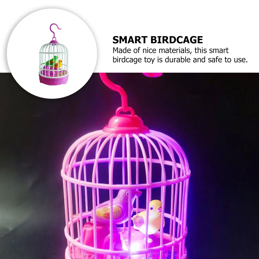 Bird Cage Toys Luminous Simulation Birdcage Birds with Singing Music Intelligent Kids Induction Operated Child 5