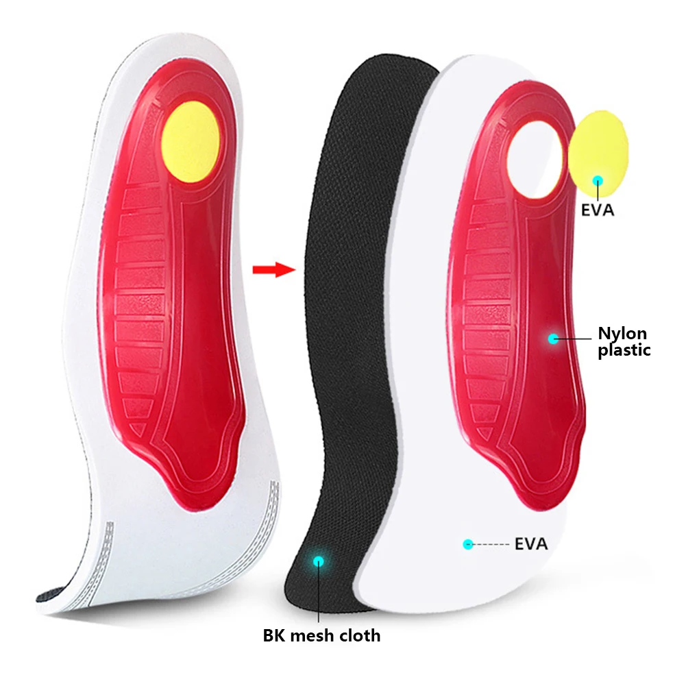 1Pair Orthotic High Arch Support Insoles Gel Pad 3D Arch Support Flat Feet Orthopedic Insoles For Women Men Orthopedic Foot Pain