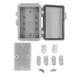 Compact Waterproof Electrical Enclosure with Hinged Cover and Mounting Brackets - Durable ABS Plastic (GRAY)