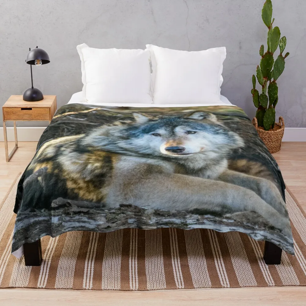 

Lone Wolf Throw Blanket Bed Fashionable decorative halloween Blankets