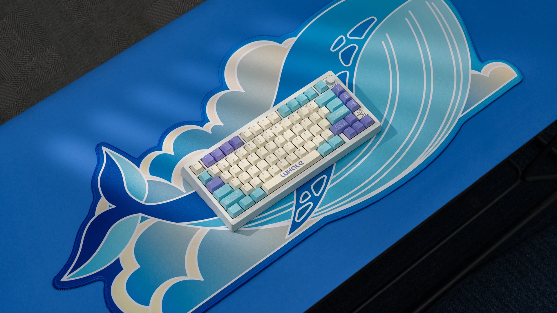 ND75 Purple Whale Mouse Pad, Extended Large Desk Mat for Keyboard and Mouse, Waterproof XXL Gaming Mousepad on-Slip Rubber Base