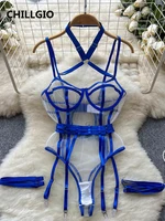 CHILLGIO Women Mesh Sexy Strappy Rompers Fashion Erotic One Piece Catsuits Lingerie Bodycon Transparent Combination Bodysuits