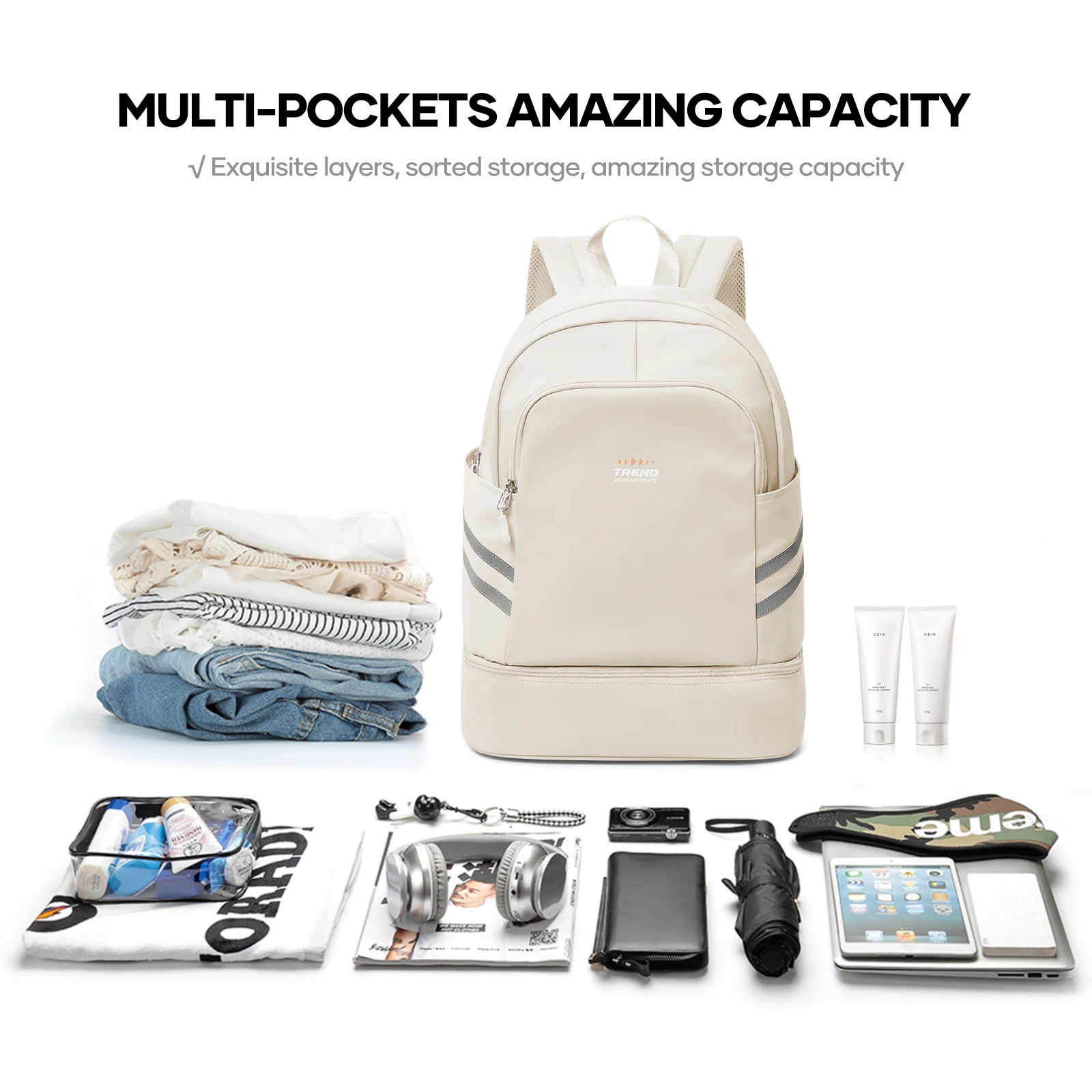 Gym Backpack for Women with Shoes Compartment, Women Travel Backpack Waterproof Sport Backpack Swimming fitness Beach Backpack ﻿