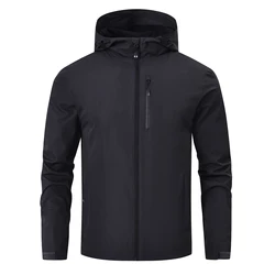 Men's Lightweight Waterproof Raincoat - Breathable Jacket with Inner Pocket - US S (Grey)