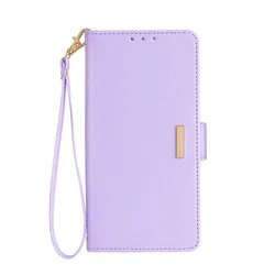 Elegant Leather Flip Cover with Magnet Buckle and RFID Protection - iPhone SE3 2022 (PURPLE)