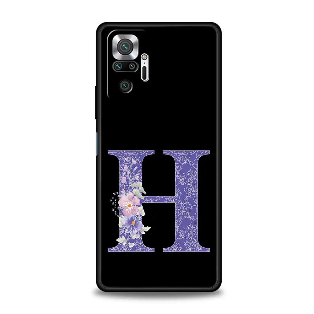 Elegant Retro Purple Flower Initials Phone Case