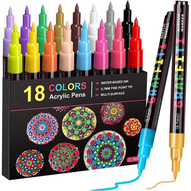 Acrylic Paint Markers, 56 Colors Extra Fine Point Acrylic Paint Pens Set ,  Permanent Water Based - AliExpress