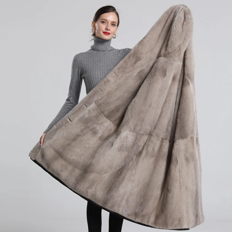 Winter Mink Detachable Liner Female Nick Garment Rex Rabbit Fur Mid-Length Faux Fur Coat