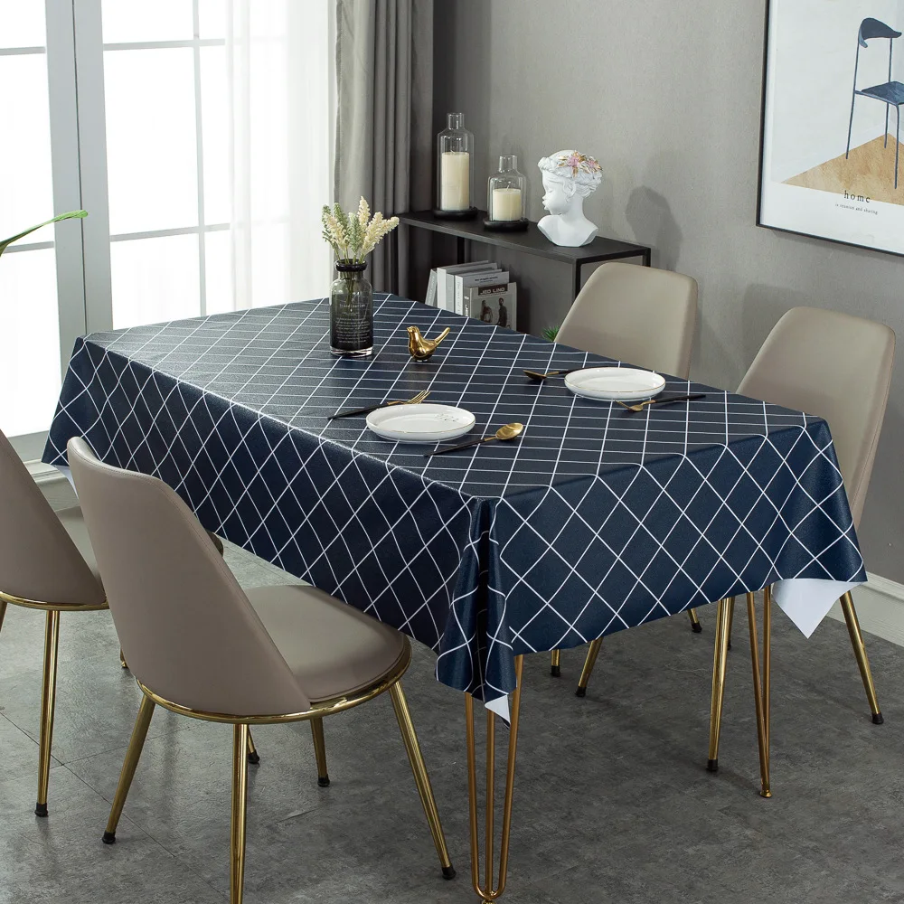 

INS Waterproof Anti-hot And Oil-free Washable Scandinavian Tablecloth Fabric Rectangular Pvc Coffee Table Cloth Dining Table Mat