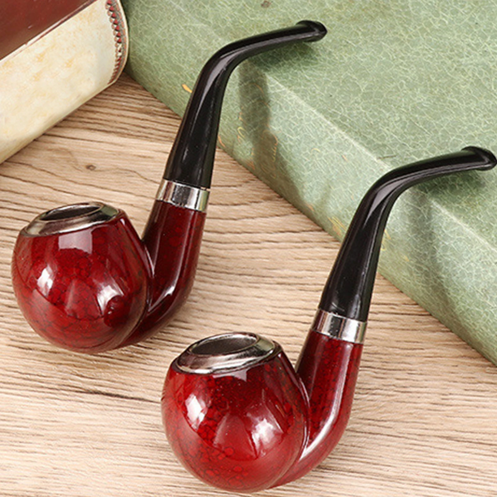 1pc Short Handle Resin Wooden Curved Pipe for Tobacco Smoking tobacco pipe tobacco smoking accessories