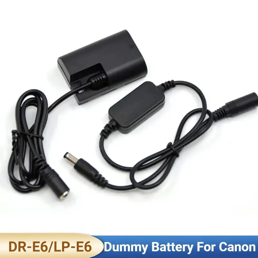 

12V-24V Step-Down Cable DR-E6 Coupler Full Decoded LP-E6 Dummy Battery For Canon EOS 5D 6D 7D 60D 70D 80D 5D3 5D4 5DS R5D MarkII