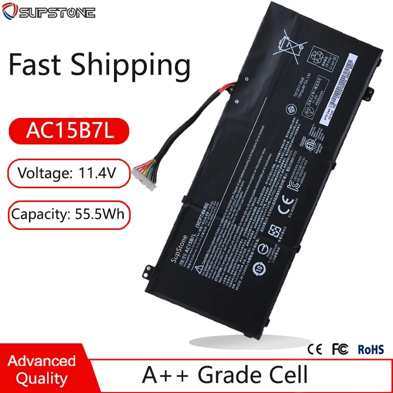 

AC15B7L Laptop Battery For Acer V NITRO VN7-572G 571G 591G 592G 791G 792G VX5-591G SPIN 3 SP314-51 AC14A8L KT.0030G.001 MS2391