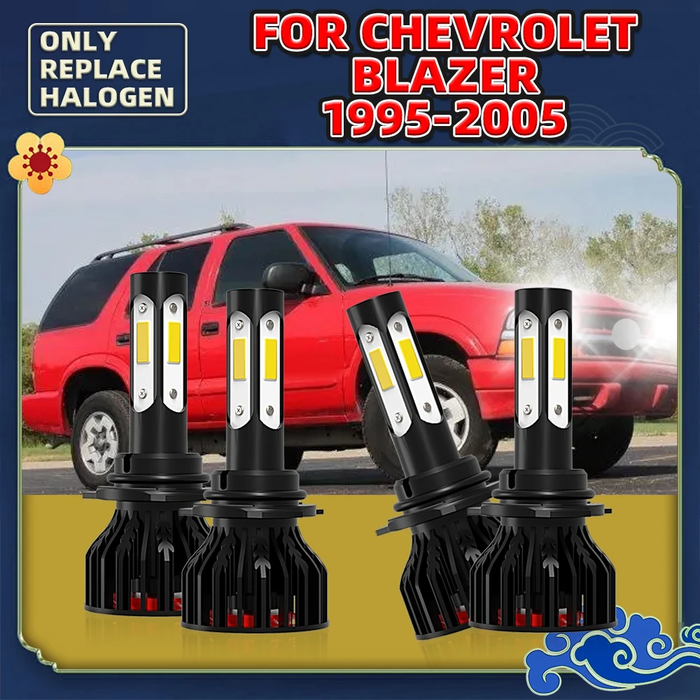 

4 шт., лампа 9005 9006 для Chevrolet Blazer, автомобильные запасные лампы с высоким уровнем освещенности 1995 1996 1997 1998 1999 2000 2001 2002 2003