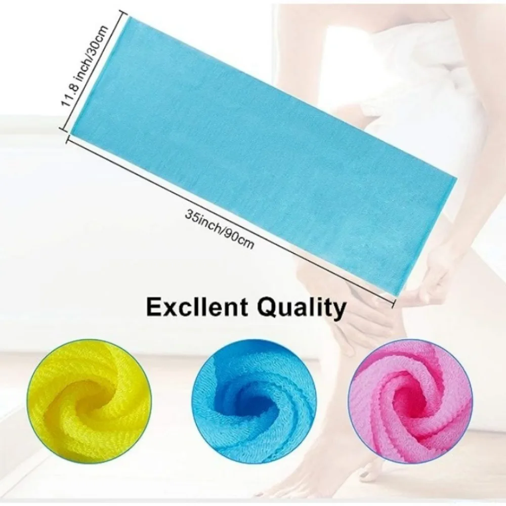 Nylon Long Scrubbing Bath Towel Beauty Skin Exfoliating Body Wash Towels Rich Foaming Stretchable Back Massage Shower Supplies 5