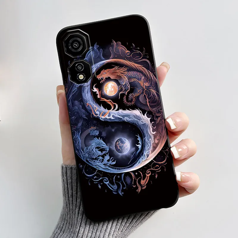Cute Love Heart Rabbit Black Silicone Soft Protective Phone Case