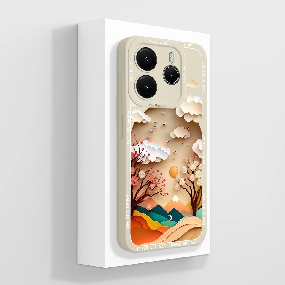 Beautiful Scenery Antifouling Anti-fall Silicone Back Cover Case