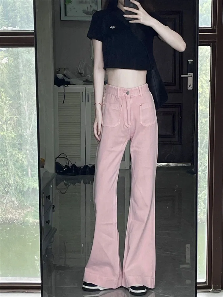 Джинсы с высокой талией и реглан