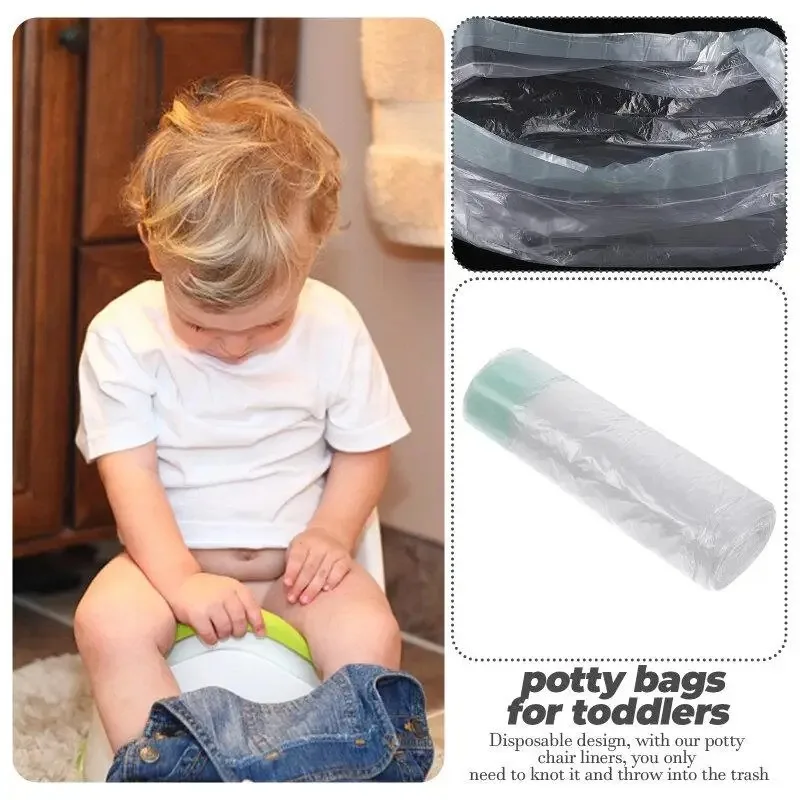 100 Pcs Drawstring Baby Potty Waste Bags Portable Toilet Liners