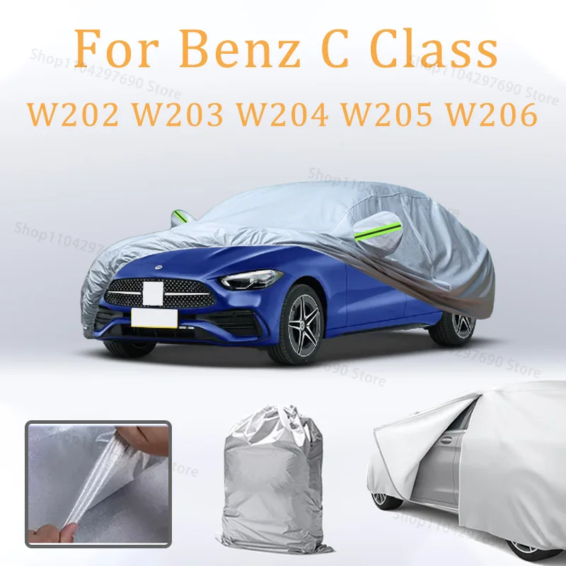 Per Benz Classe C W202 W203 W204 W205 W206 Coperture per auto Impermeabile Auto Protezione solare Copertura Anti-UV Anti-neve Esterno Esterno