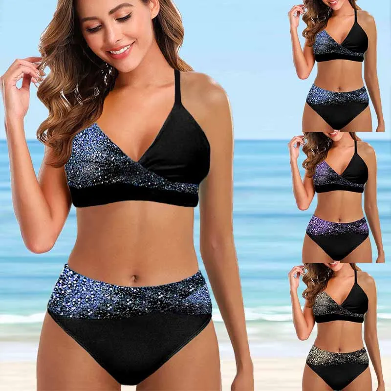 

2023 New Swimwear Two Piece Set Bathing Suit Female Swimsuit Summer Women New Design Printing Bikini High Waist Sexy Bath Suit