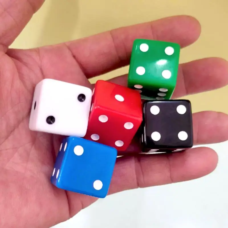 5PCS 아크릴 주사위 25MM 가족 파티 재미있는 역할 놀이 교실 수학 계산 교육 보드 게임 액세서리