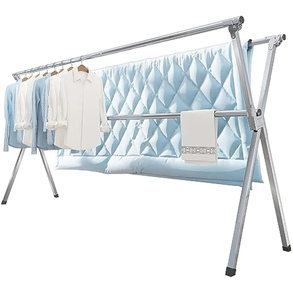 

Vikaqi Clothes Drying Rack 79 Inches Folding Indoor Outdoor, Drying Rack Clothing Collapsible, Foldable Laundry Drying Rack