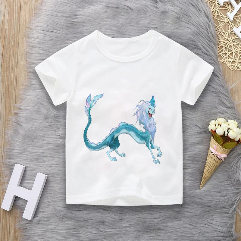 top T-Shirts Disney Cartoon Raya And The Last Dragon T Shirt Kids Cute Print Boys Girls T-shirt Summer Casual Comfortable Short O-Nack Tops vlone shirt