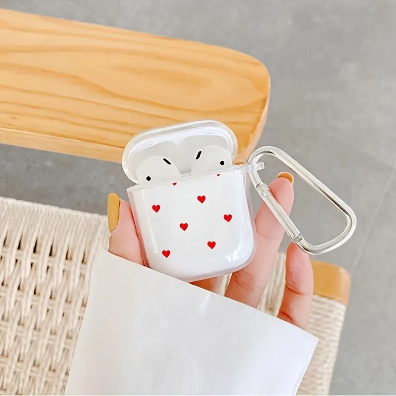 Red Soft Earphone Case For Airpods Pro Wireless Protective Cover