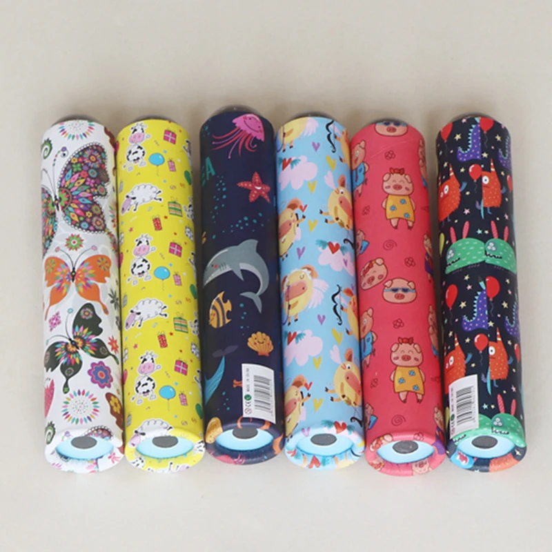 DIY Rotating Kaleidoscope Material Kit Cute Cartoon Kaleidoscope Toys Experiment Teaching Tools Handmade Toys Kid Gifts