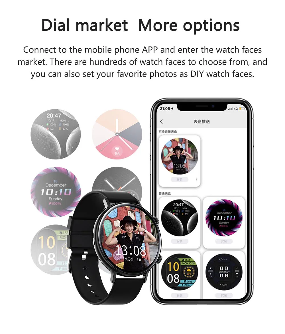 2022 Fashion Smart Watch Men Fitness Bracelet Heart Rate Blood Pressure Monitoring Sports Tracker Call Smartwatch Gift for Women