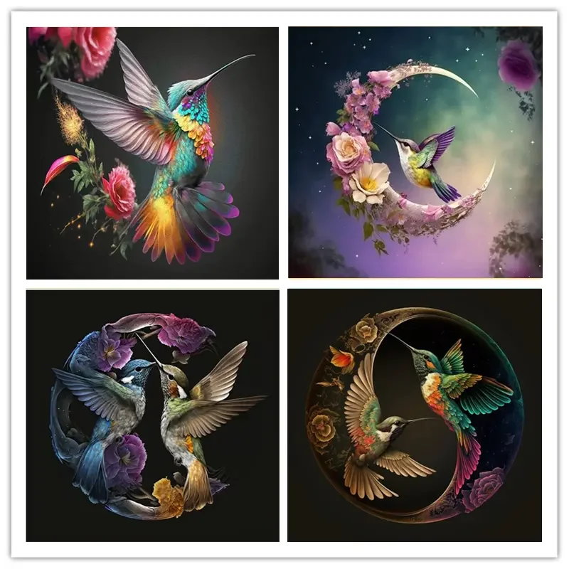 Diy 5D Hummingbird Water Drop Diamond Painting Flower Animal Full Diamond  Mosaic Cross Stitch Embroidery Rhinestone Home Decor - AliExpress