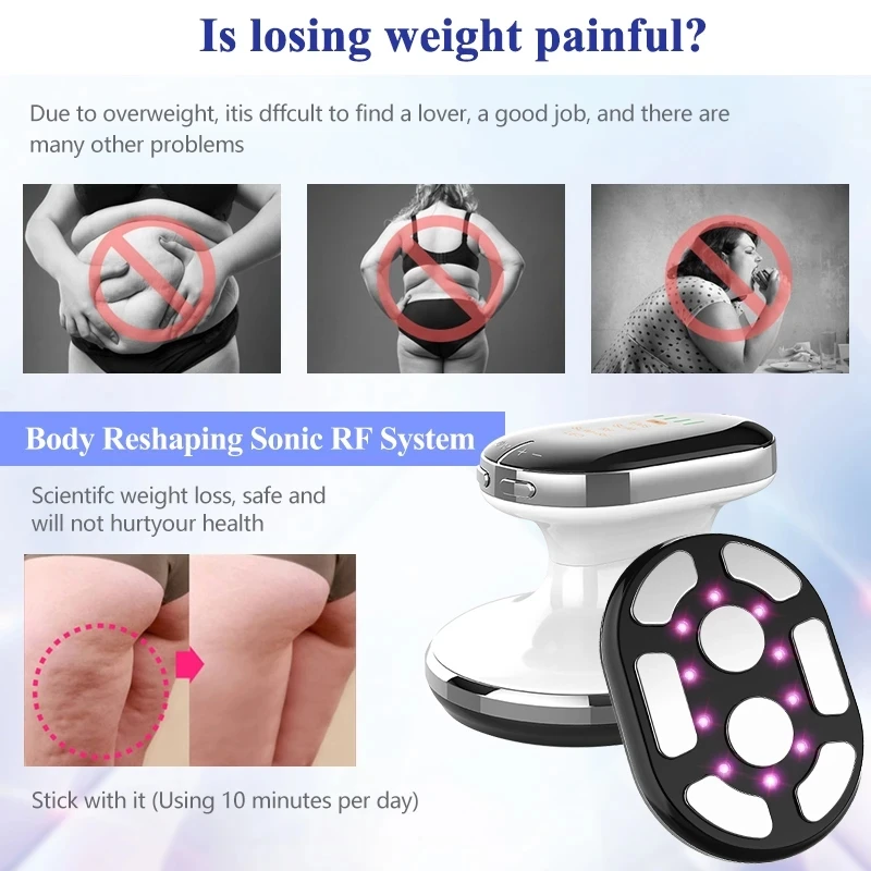 Home multifunctional electric rf heating cellulite slimming ems body sculpting body slimming ultrasound fat reduction machine massager fat burning micro current infrared therapy beauty equipment tools
