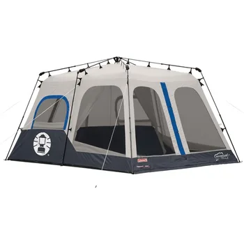 Instant Camping Tent with 1-Minute Setup, Large Family Tent with Pre-Attached Poles, Air Vent, & Carry Bag, Sets Up in About 1