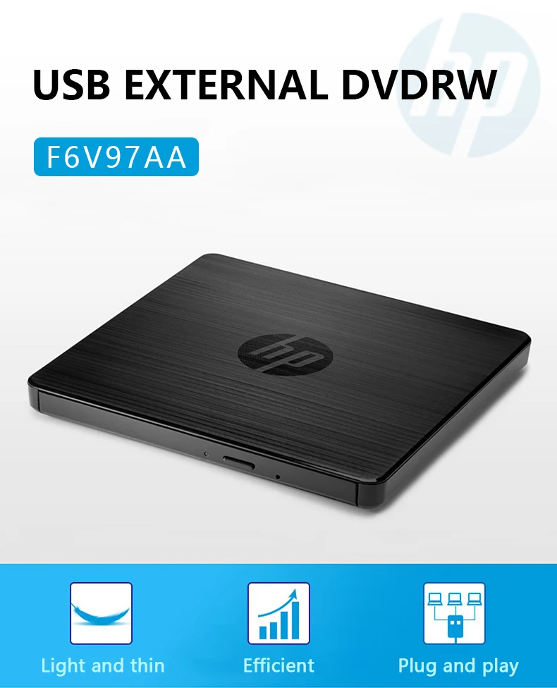 HP F6V97AA External USB Portable Recorder Optical Drive DVD RW