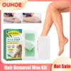 Wax Strips Paper for Hair Removal Double Sided Cold Waxing Wipe Stickers Professional Leg Arm Body Upper Lip Facial Epilator Set 1