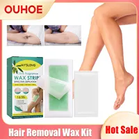 Wax Strips Paper for Hair Removal Double Sided Cold Waxing Wipe Stickers Professional Leg Arm Body Upper Lip Facial Epilator Set 1